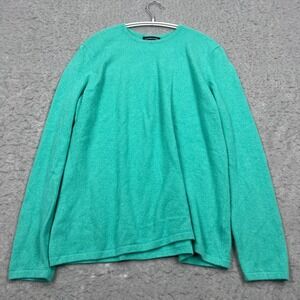 Lands‎ End Sweater Women's XL Blue 100% Cashmere Knit Crew Long Sleeve Pullover